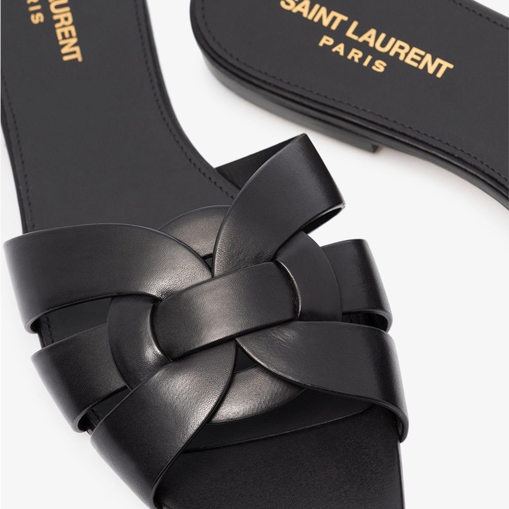 Yves Saint Laurent Tribute Flat Sandal Black